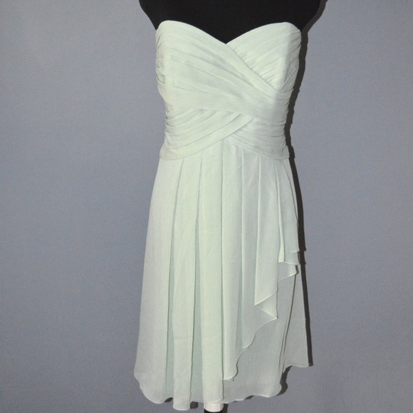 Davids Bridal Short Chiffon Crinkle Dress - Picture 2 of 9